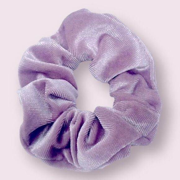 Purple Lilac Lavender Velvet Hair Scrunchi Ponytail Holder - Picture 1 of 5